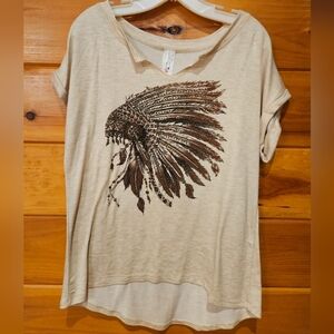 Feather head Womens Large Graphic Tee